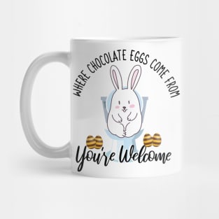 Where Chocolate Eggs Come From Easter Potty Poop Mug